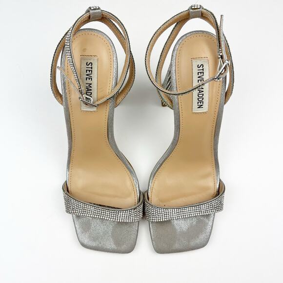 Steve Madden Silver Glitter Heels - Picture 5 of 11